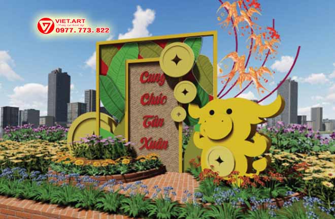 Dịch vụ thiết kế thi công tiểu cảnh tết tại Hà Nội.